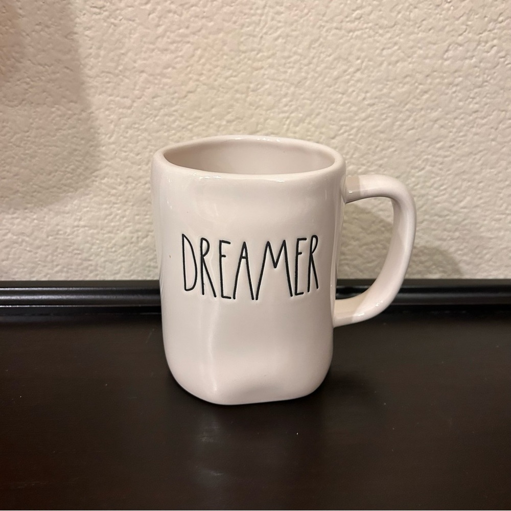 Rae Dunn Dreamer Ceramic Coffee /Tea Mug  Artisan Collection cream color 5” tall
